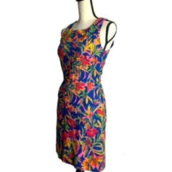 NWOT J. Crew Tropical Floral Sleeveless Sheath Cocktail Dress - Picture 4 of 12